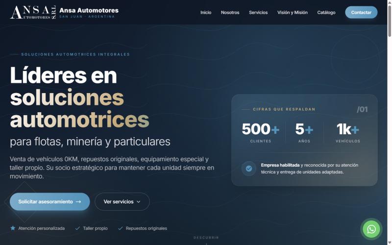 Captura de la web de Ansa Automotores